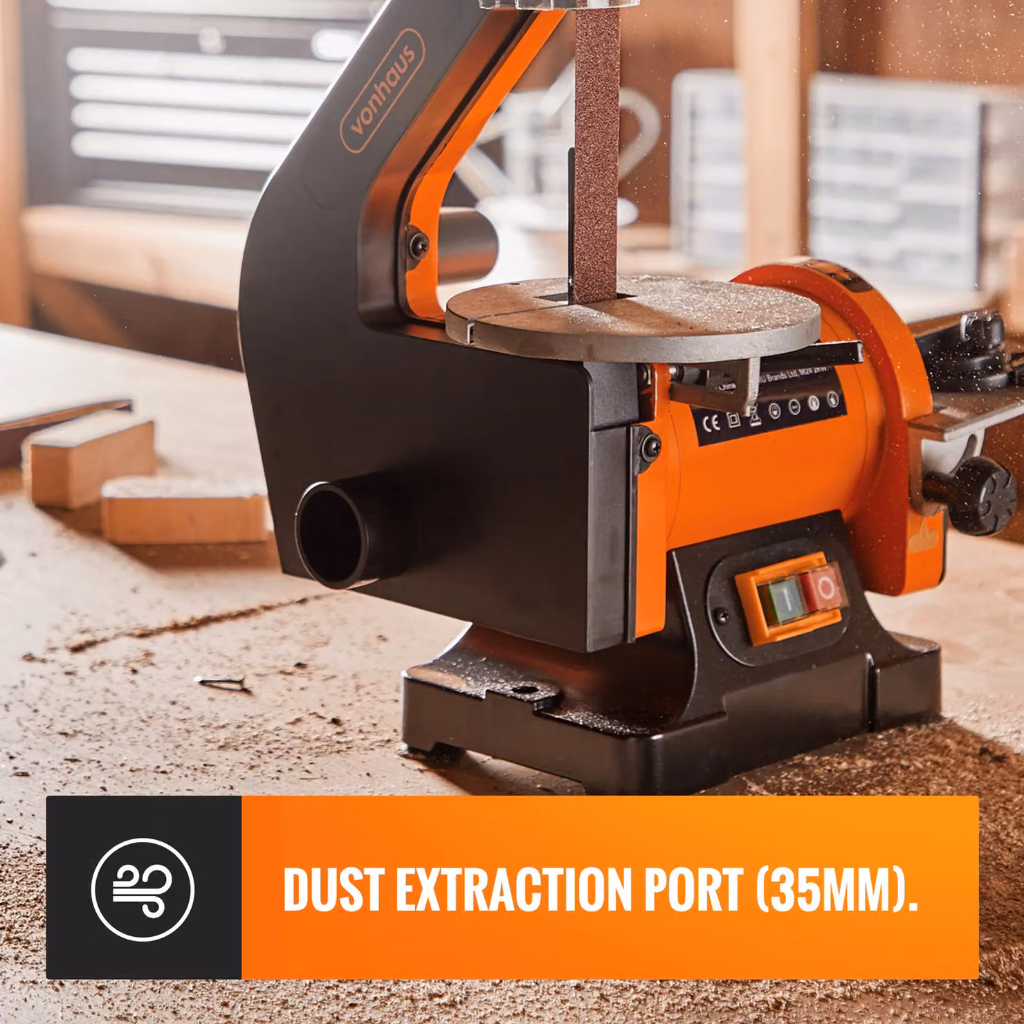 VonHaus Benchtop Belt and Disc Sander in Black – 2