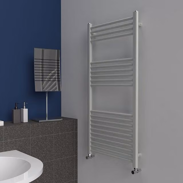 Lux Heat Coloured Steel Towel Radiator in Grey, W: 60 cm, H: 120 cm