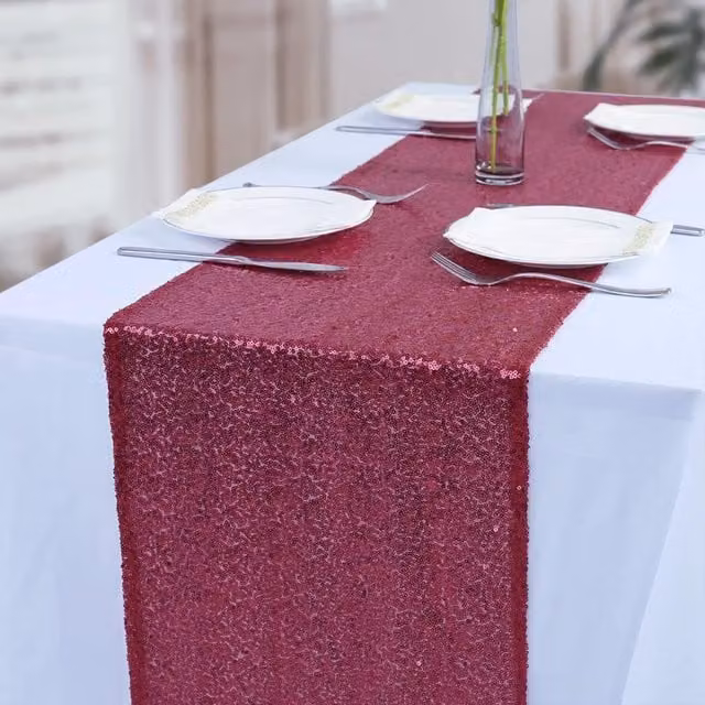 Trimming Shop Fuchsia Glitter Sequin Table Runner
