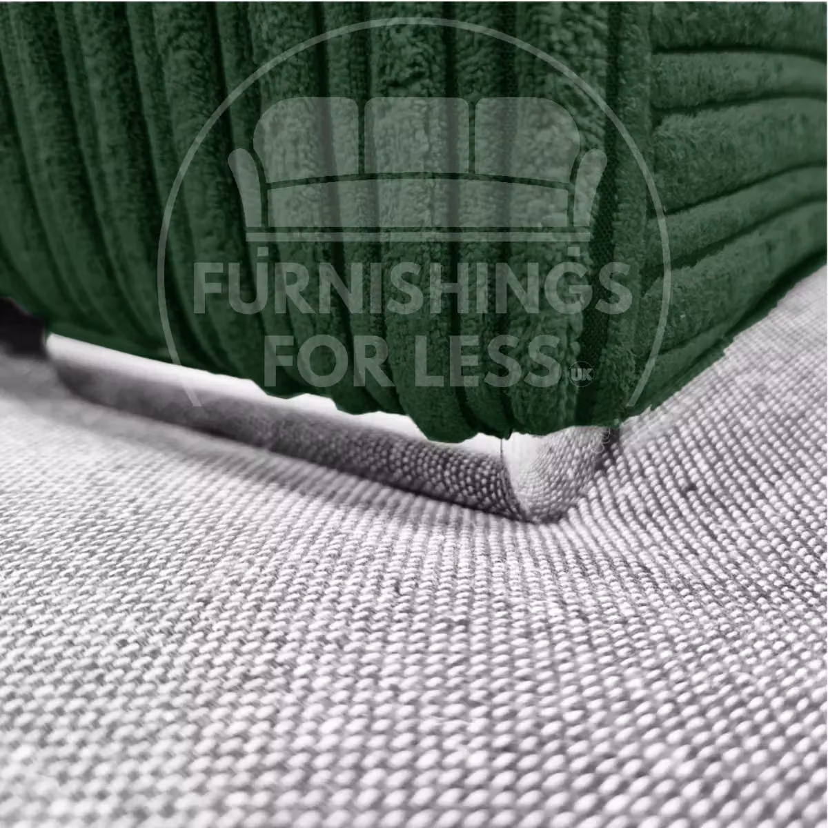 Furnishings For Less UK Delta Large 3 Seater Fabric Sofa in Green Jumbo Cord with Padded Arms – 2