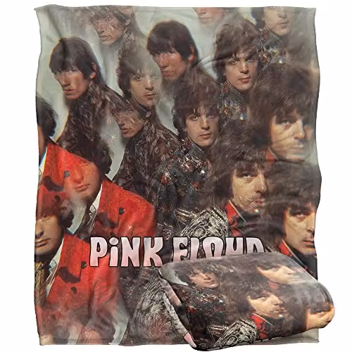 LOGOVISION Pink Floyd The Piper At The Gates Of Dawn Super Soft Microfibre Throw Blanket, White and Multicolour, W/D/H: 152 x 127 cm
