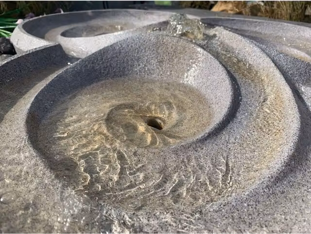 Tranquility Water Features Dropa Stone Contemporary Water Feature in Grey