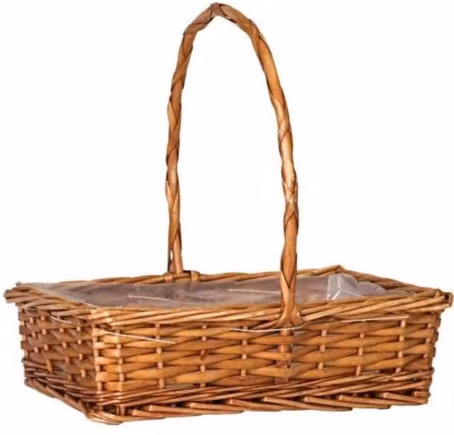 KDMD Natural Tranquillity Brown Open Weave Bamboo and Rattan Basket