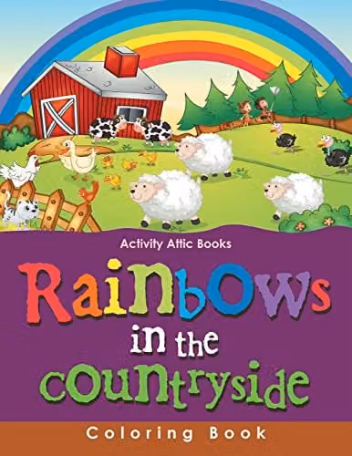 Activity Attic Books Rainbows in the Countryside Colouring Book for Children, Multicolour