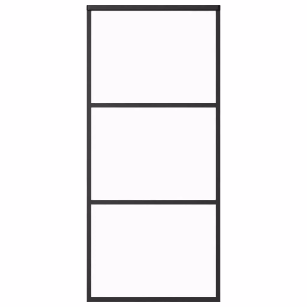 Berkfield Home Modern Sliding Glass and Aluminium Door, Black, W: 90 cm, H: 205 cm – 2