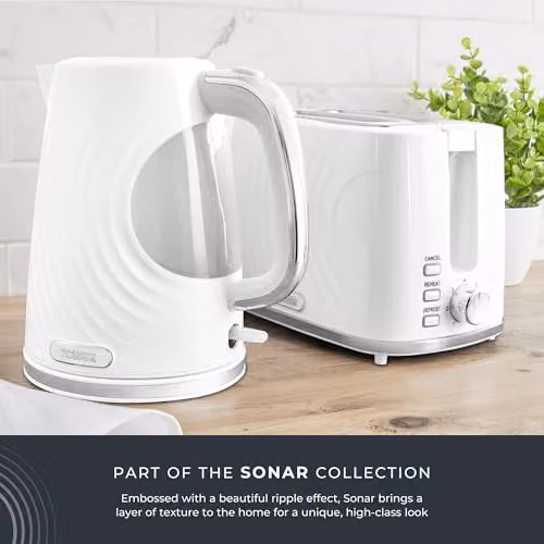 Tower Sonar Kettle with Limescale Filter, 1.7L, White and Blue – 3