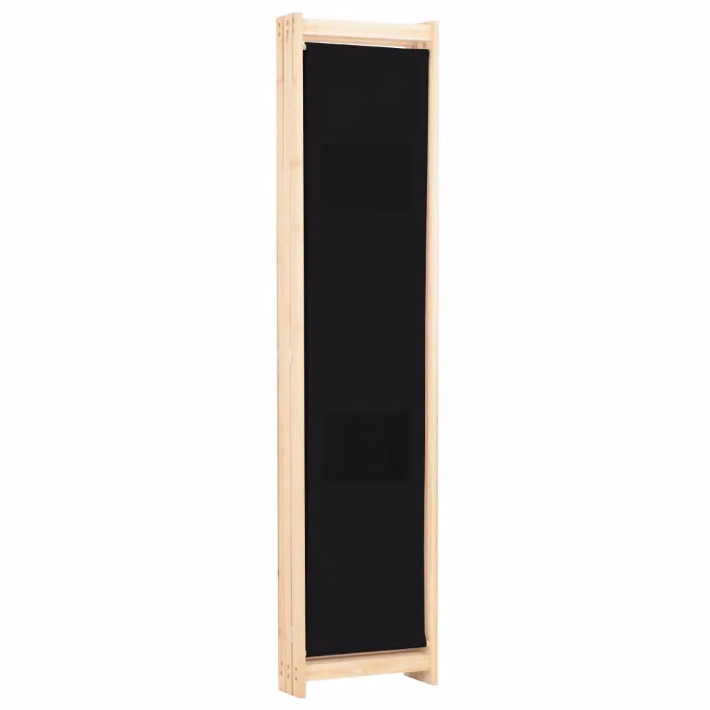 Berkfield Home 3-Panel Fabric Room Divider in Black, W/H/D: 120 x 170 x 4 cm – 4