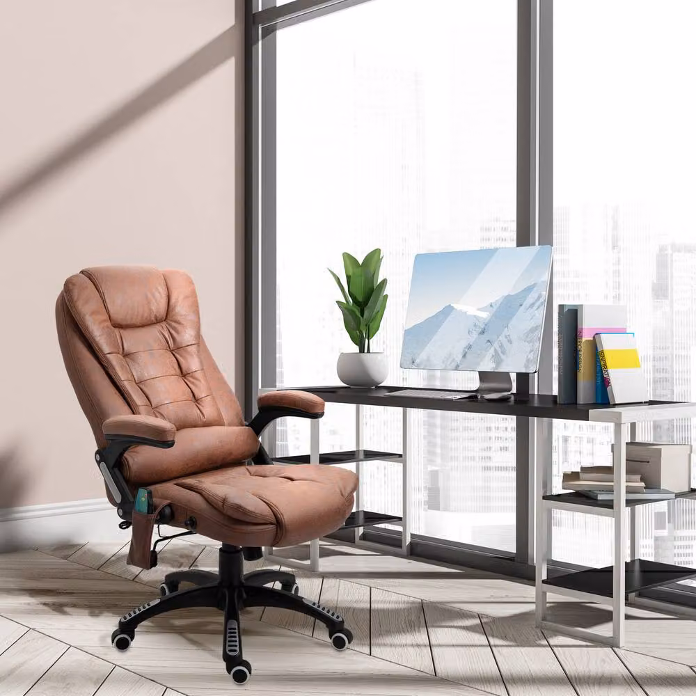ERGOVEXA Heated Massage Recliner Executive Office Chair in Brown – 4