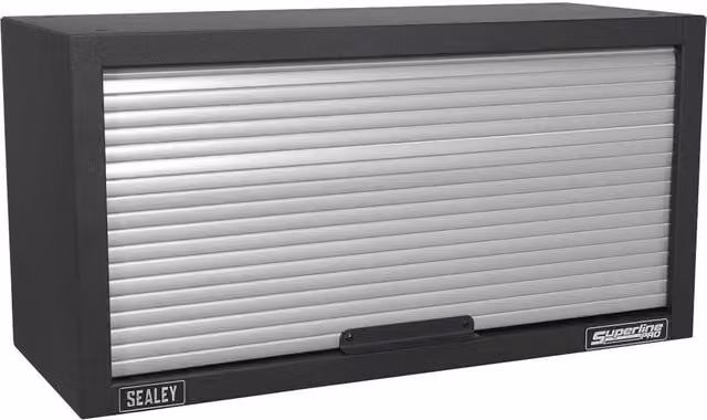 Loops Modular Wall Cabinet with Roll Shutter Doors in Black and Multicolour, W/H/D: 68.0 x 35.0 x 28.0 cm – 1