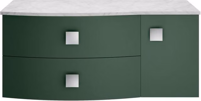 Balterley Gentleshaw Left-Hand Wall Hung 1 Drawer Vanity Unit in Green