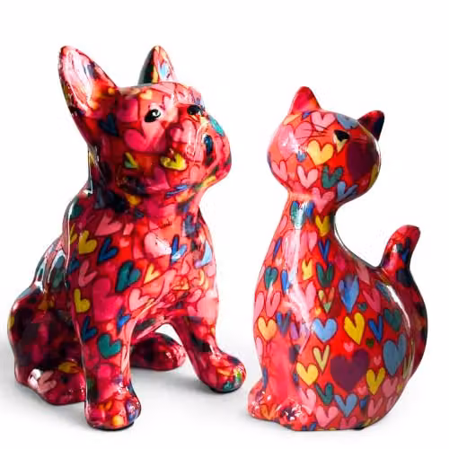 Animal Crackers Pomme Pidou Love Cats Ceramic Figurine, Multicolour, H 22.0 cm x W 12.5 cm x D 12.5 cm – 4