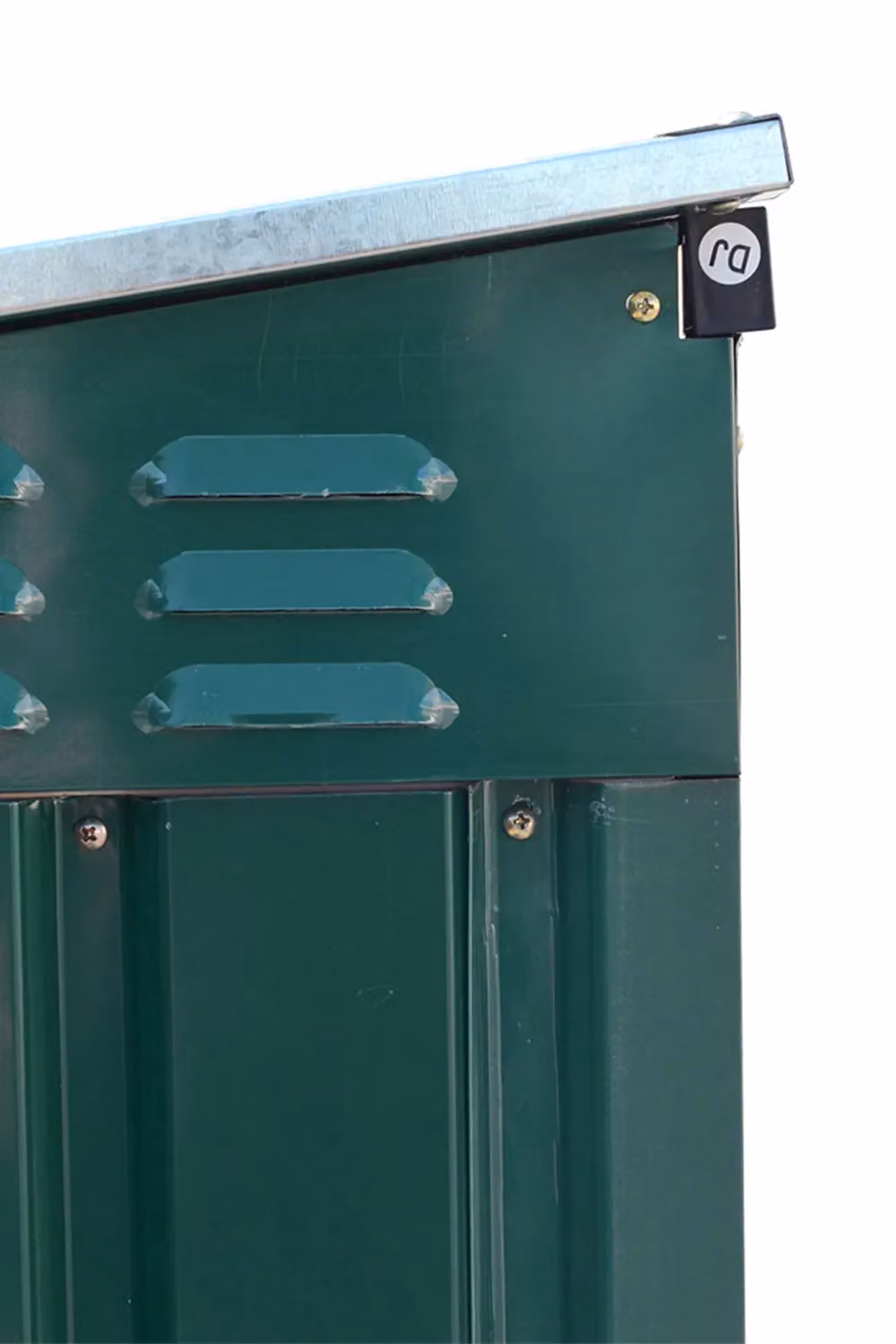 Living and Home Green Metal Lockable Bicycle and Trash Storage Shed with Sloped Roof and Dual Vents, W/D/H: 91.44 x 90.0 x 125.0 cm – 4