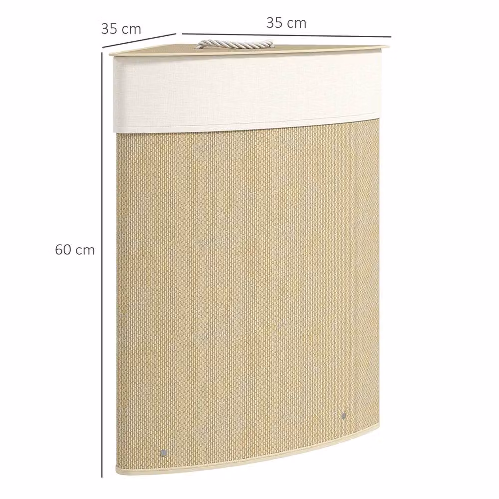 EONLION 55L Beige Corner Laundry Basket with Lid and Removable Bag – 2