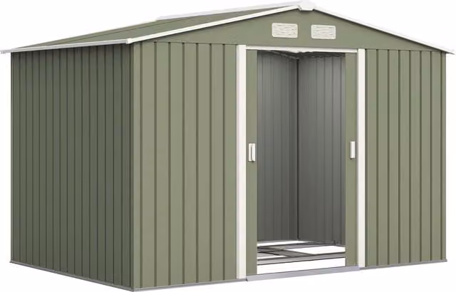 Outsunny Metal Garden Storage Shed with Double Doors and Side Vent, Green, W/D/H: 274.3 x 183.0 x 192.0 cm – 2