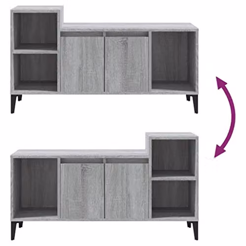 vidaXL Modern TV Cabinet in Grey Sonoma Finish – 5