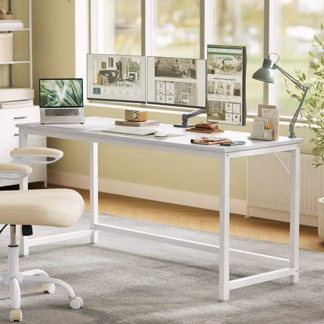 VASAGLE Minimalist White Computer Desk