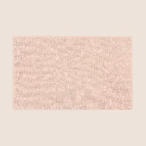 Misona Organic Cotton Reversible Loop Pile Bath Mat, Pink, W: 80 cm, D: 50 cm – 1