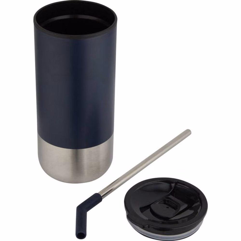 Floso Grayson Plain Navy Blue Tumbler, 480ml – 2