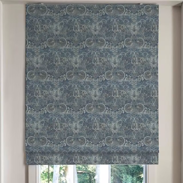 Linda Barker Home Jaipur Made To Measure Blackout Roman Blind in Blue Floral Design