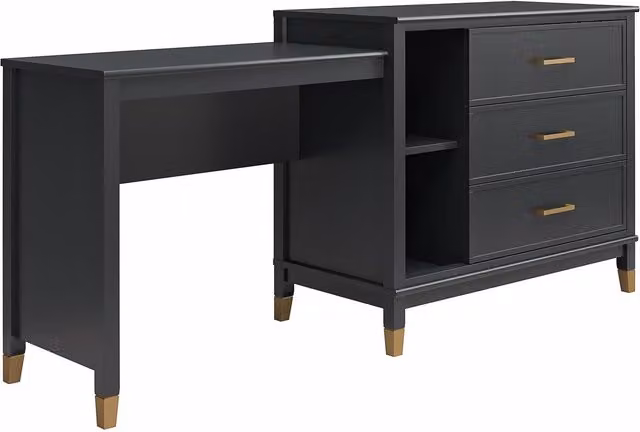 Westerleigh 3-in-1 Media Dresser in Black and Gold
