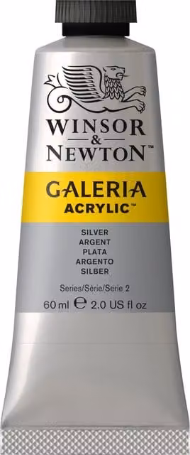 Winsor & Newton Galeria Acrylic Paint, Silver, 60ml – 1