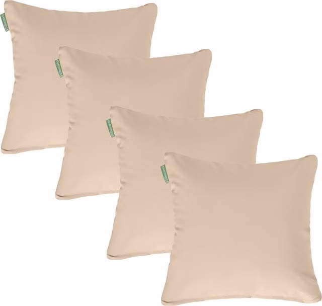 Gardenista Set of 4 Square Garden Scatter Cushions in Sand Beige Polyester with Removable Washable Covers