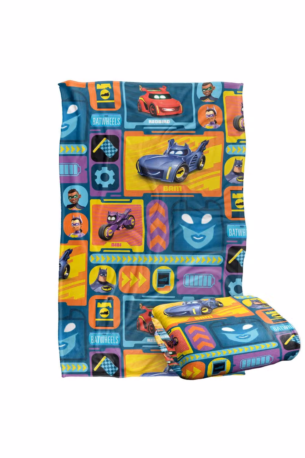 Warner Bros. Batwheels Cars Aop Super Soft Fluffy Polyester Throw Blanket in Multicolour, Large – 2
