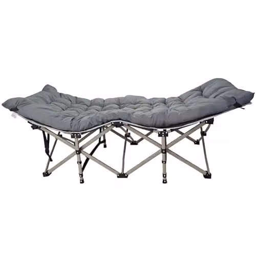 Gr8 Garden Folding Frame Bed with Mattress in Grey – 3