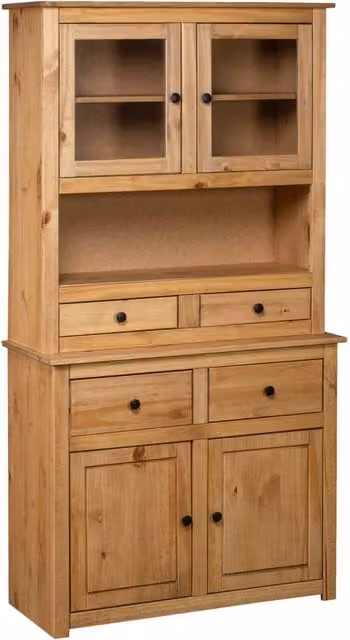 Berkfield Home Panama Range Solid Pine Highboard in Brown, W/D/H: 93 x 40.5 x 180 cm – 1