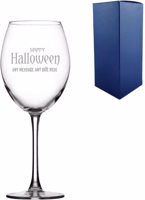 Uniqueful Personalised Happy Halloween Enoteca Wine Glass in Transparent Glass