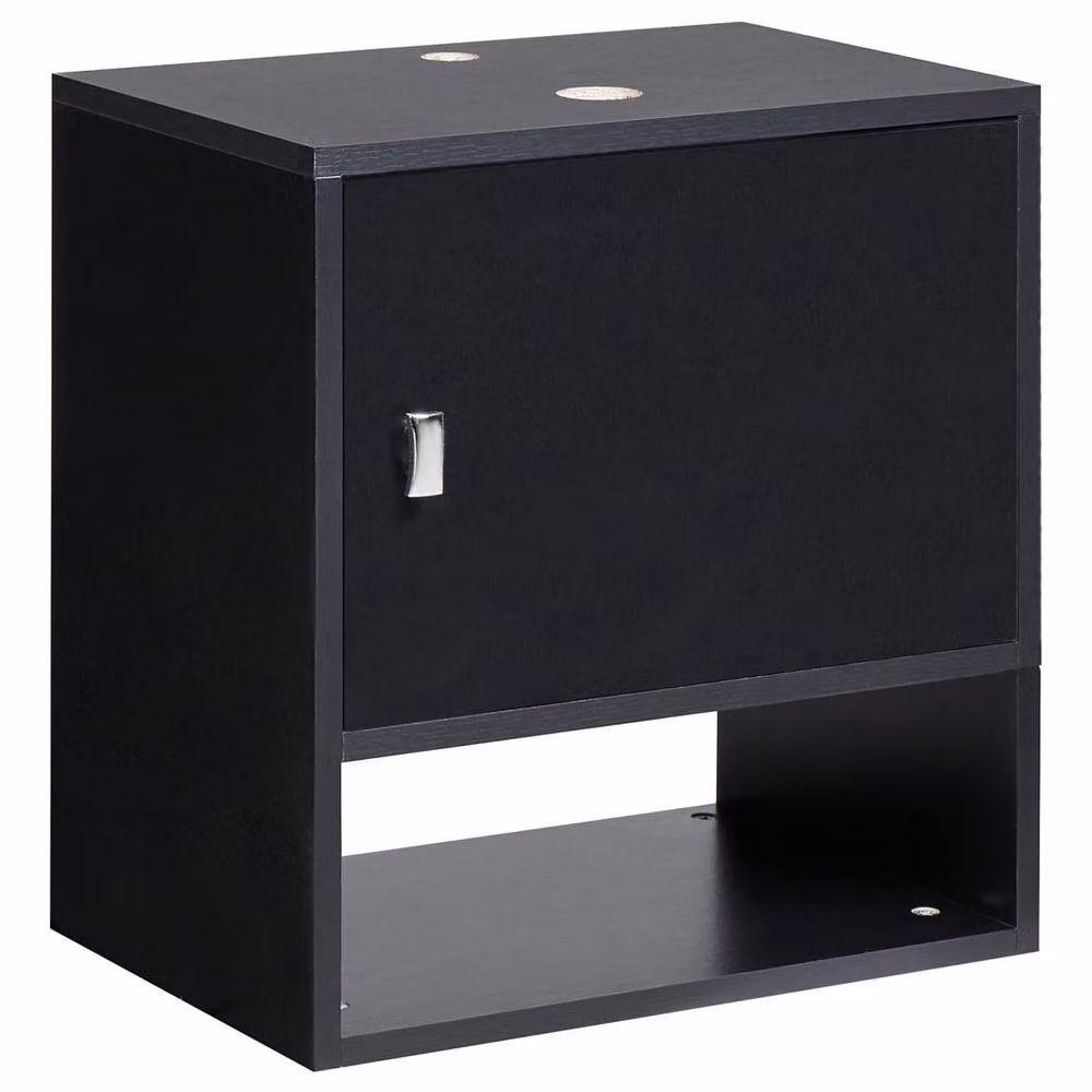 Wyld and Coco Black Wall Mounted Washbasin with Pre Cut Holes W: 45 cm, D: 30 cm, H: 47 cm – 2