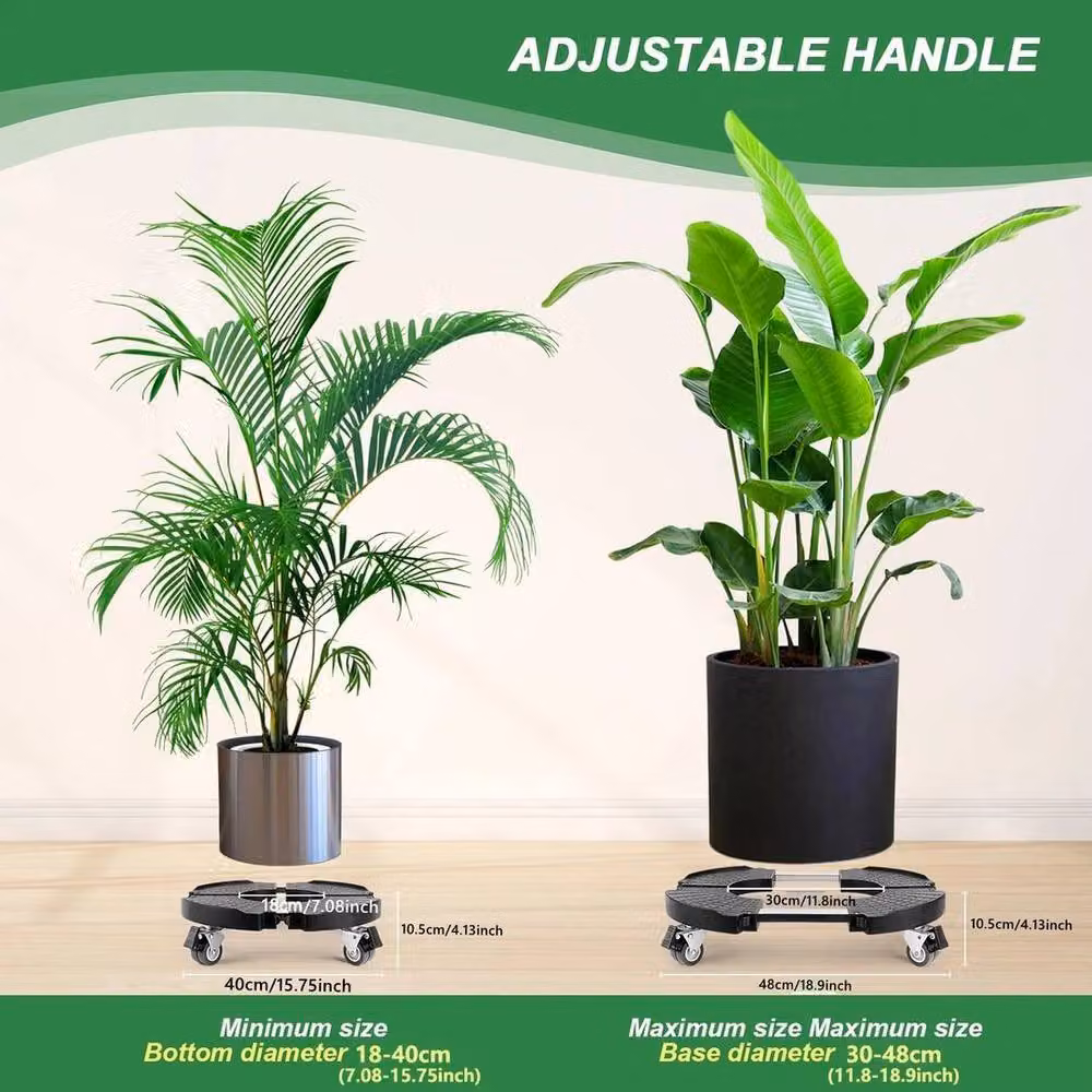 KORVIXA Heavy Duty Plant Dolly Caddy Rolling Planter, Black – 2