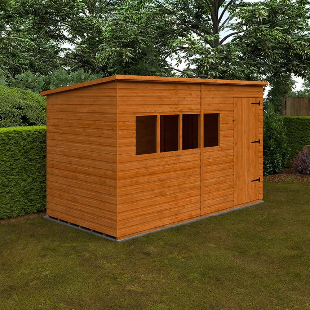 Buttercup Farm Deluxe Pent 12mm Wooden Shed in Orange and Grey, W: 365.75 cm, D: 182.88 cm, H: 175 cm – 2
