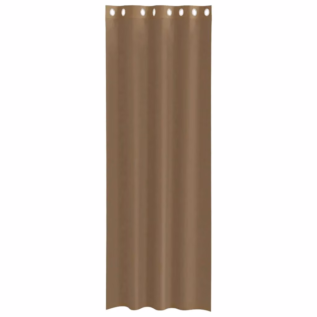 Berkfield Home Light Brown Voile Eyelet Curtains, 2 Pack – 3