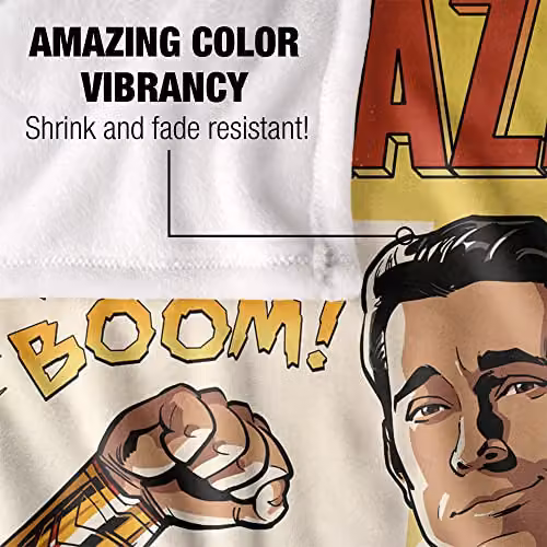 Logovision Shazam Fury of the Gods Super Soft Fleece Throw Blanket, W/D/H: 152 x 127 cm, White/Multicolour – 3