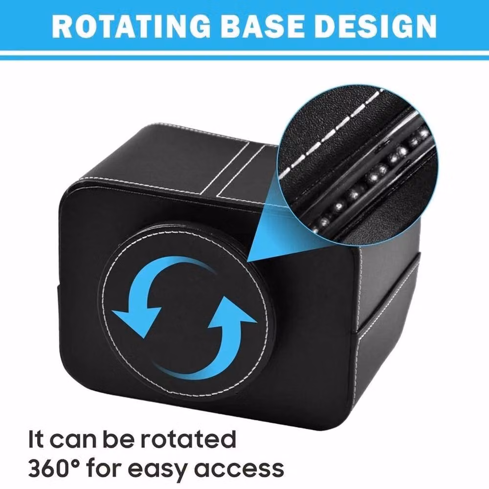 EONLION Rotating TV Remote Control Holder and Table Storage Box in Black – 3