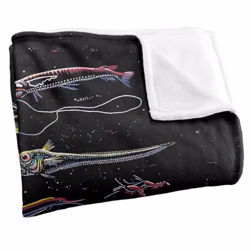 JQ Licensing Royce Mcclure Way Down Deep Fish Silky Touch Super Soft Fleece Throw Blanket, Multicolour, W: 91 cm, D: 147 cm – 2
