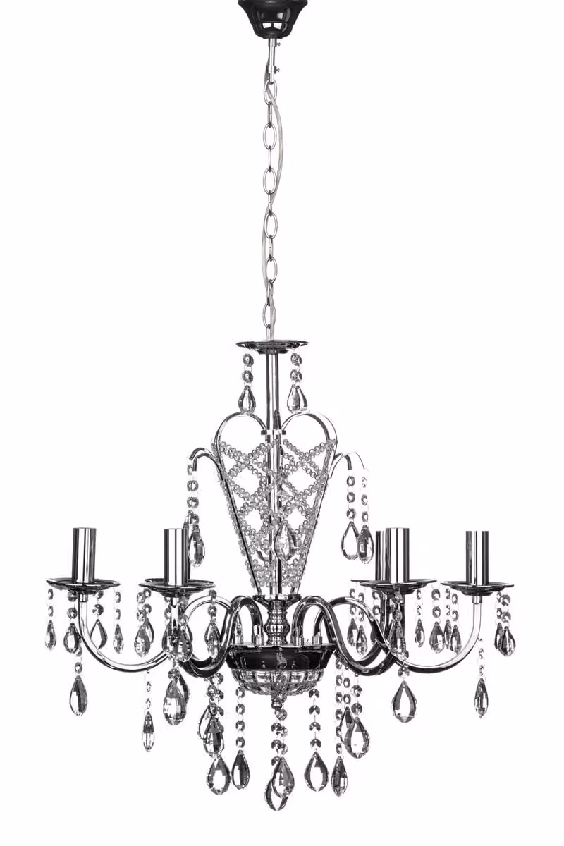 Orsina Carrington Silver and Chrome Crystal Ceiling Chandelier – 2