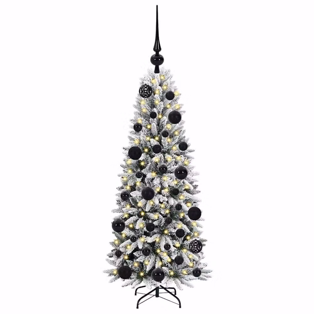 Berkfield Home Artificial Christmas Tree with 150 LEDs in Green and White, H x W x D: 120 x 53 x 53 cm – 3