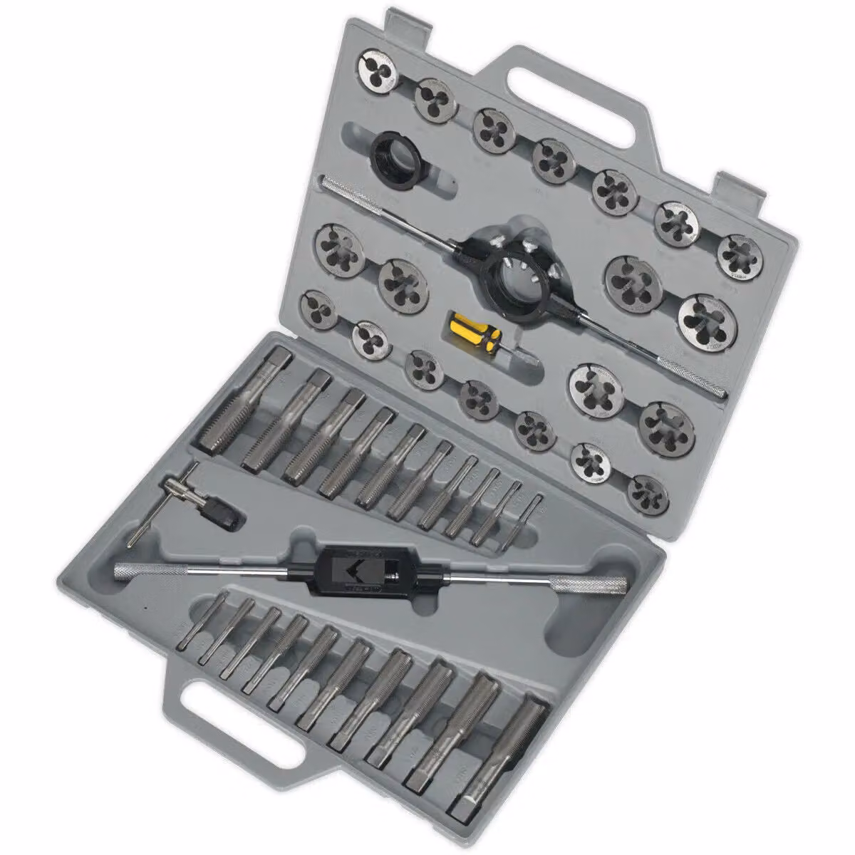 Loops 45pc Metric Tap and Split Die Set M6 to M24 Tungsten Steel Threading Tool in Silver and Multicolour – 3