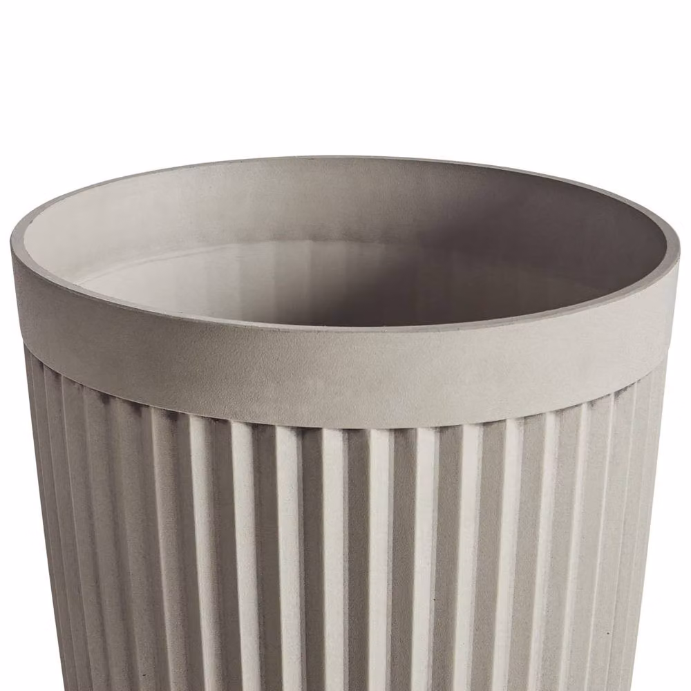 Wyld and Coco Matte Beige Fibre Clay Planter Pot for Indoor and Outdoor Use, Diameter: 39 cm – 4