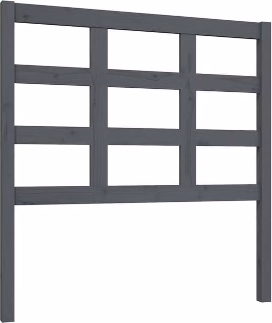 Berkfield Home Grey Rustic Solid Pine Wood Bed Headboard W: 95.5 cm, D: 4 cm, H: 100 cm