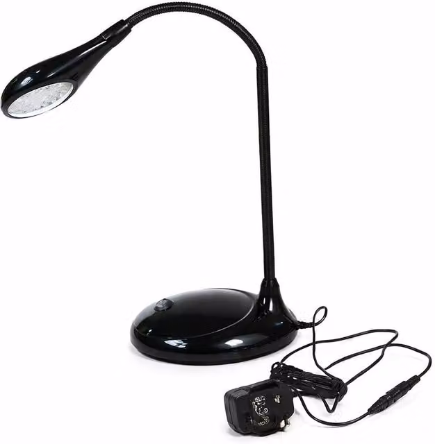 Simpa Black Modern LED Bedside Reading Lamp with 21 Bulbs – 1