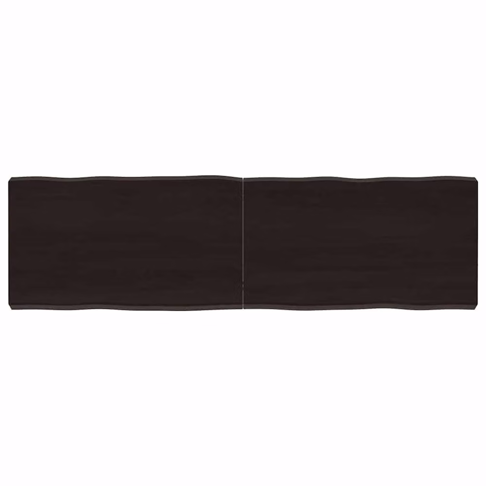 Berkfield Home Live Edge Table Top, Treated Solid Wood in Dark Grey and Dark Brown, W: 140 cm, D: 40 cm, H: 2-6 cm – 2