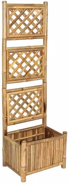Berkfield Home Garden Wooden Raised Bed with Trellis in Brown, W/D/H: 40 x 30 x 40 cm – 1