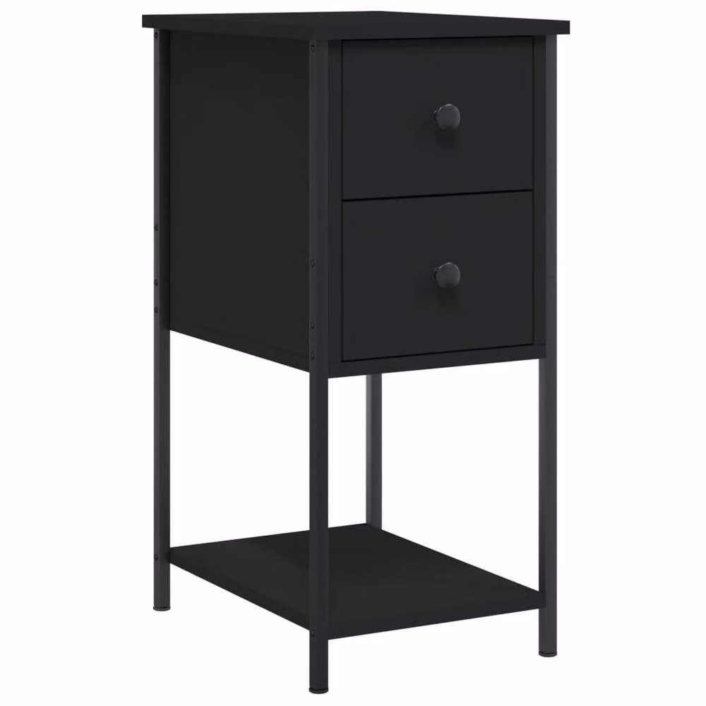 Berkfield Home Modern Black Bedside Cabinet W/D/H: 32 x 42 x 70 cm – 3