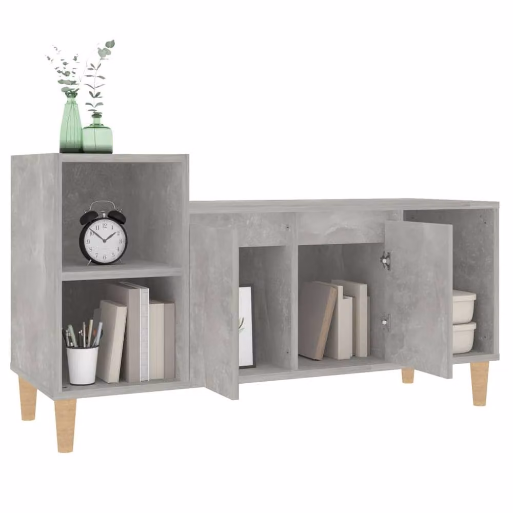Berkfield Home TV Cabinet in Concrete Grey, W/D/H: 100 x 35 x 55 cm – 3