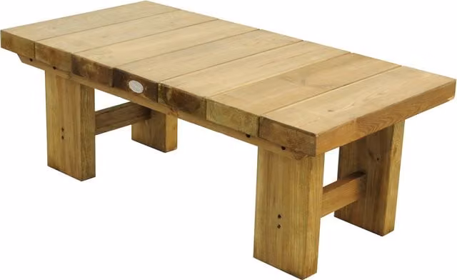 Forest Garden Low Level Sleeper Table, Brown, W/D/H: 120 x 40 x 45 cm – 1