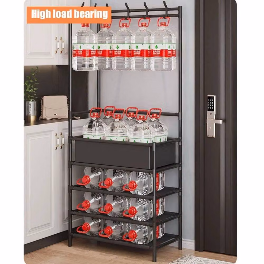 KORVIXA Matt Black Metal Clothes Rail and Hanging Rack with Shoe Storage Basket, W/D/H: 80 x 175 x 40 cm – 2