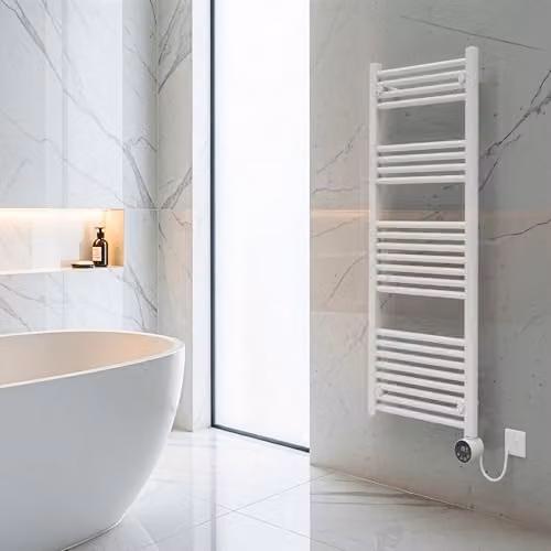 Masterplug SmartEnergy White Aluminium Heated Towel Rail, 1000W, Wi-Fi and App Control, Wall Mounted – 4